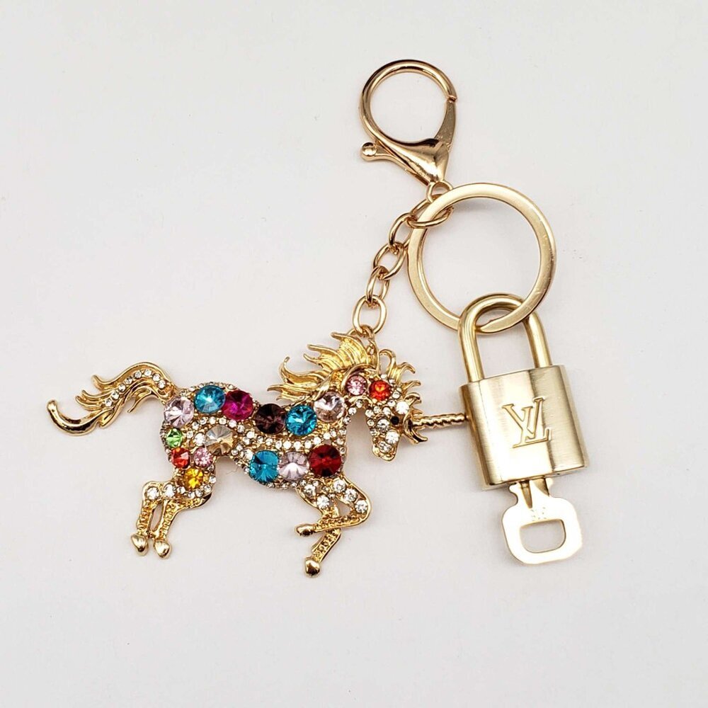 Louis Vuitton Gold Lock & Key 🔑 Authentic LV Unbranded Horse Keychain Charm